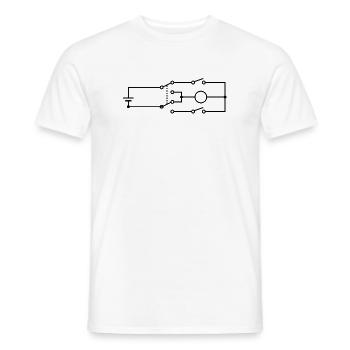 Minimalistisches Elektronik Schaltplan Geek Design - Männer T-Shirt - Weiß - Vorne - AI Model Male 178 dark (178cm)