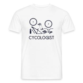 Cycologist bicycle bike bicycle wheel racing bike racing - Men's T-Shirt - white - Front - AI Model Male 178 dark (178cm)