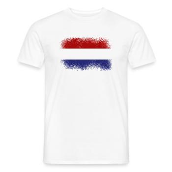 Drapeau des Pays-Bas Hollande Drapeau néerlandais - T-shirt homme - blanc - Devant - AI Model Male 178 dark (178cm)