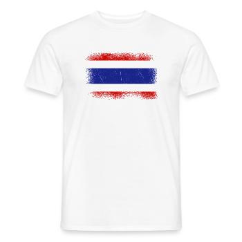 Thailand Fahne Thailändische Flagge Used Look - Männer T-Shirt - Weiß - Vorne - AI Model Male 178 dark (178cm)