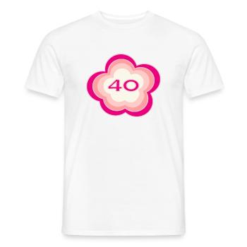 40 YEARS. 40th ANNIVERSARY. BIRTHDAY 40 YEARS. 40 - Men's T-Shirt - white - Front - AI Model Male 178 dark (178cm)