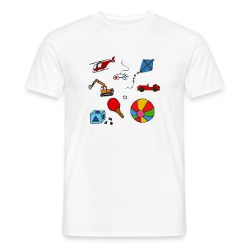 Spielzeuge Kinder spielen Comicstyle - Männer T-Shirt - Weiß - Vorne - AI Model Male 178 dark (178cm)