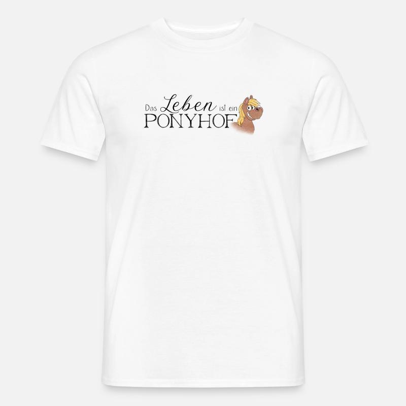 Das Leben ist ein Ponyhof - Männer T-Shirt - Weiß