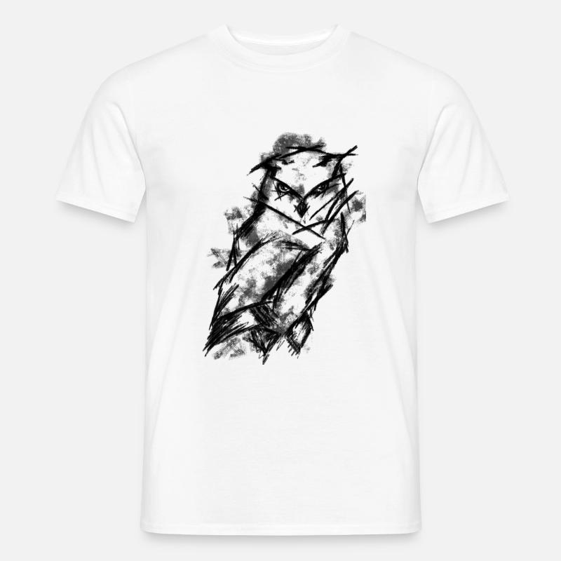 Eule - Männer T-Shirt - Weiß