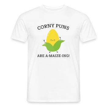 Corny Puns sind A-Mais-Ing - Männer T-Shirt - Weiß - Vorne - AI Model Male 178 dark (178cm)