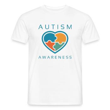 Sensibilisation à l’autisme - T-shirt homme - blanc - Devant - AI Model Male 178 dark (178cm)