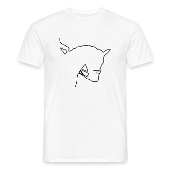 Pferdekopf in der Seitenansicht Lineart One Line - Männer T-Shirt - Weiß - Vorne - AI Model Male 178 dark (178cm)
