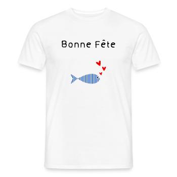 MAMIE. FÊTE DES MÈRES. BONNE FÊTE MAMIE. JE T'AIME - T-shirt homme - blanc - Devant - AI Model Male 178 dark (178cm)