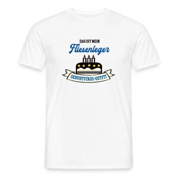 Geburtstag Fliesenleger Meister Chef Azubi Geb - Männer T-Shirt - Weiß - Vorne - AI Model Male 178 dark (178cm)