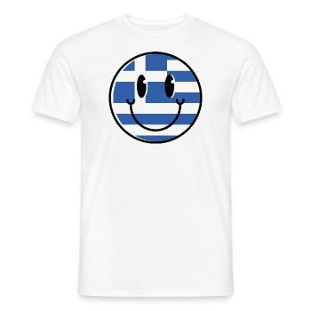 Griechenland Flagge Hellas Athen Griechische Fahne - Männer T-Shirt - Weiß - Vorne - AI Model Male 178 dark (178cm)