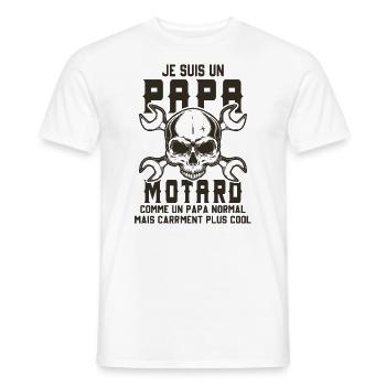 Papa motard - Cadeau papa Motard - T-shirt homme - blanc - Devant - AI Model Male 178 dark (178cm)