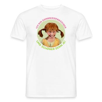 Pippi Langstrumpf Sommersprosiger Schöner Denn Je - Männer T-Shirt - Weiß - Vorne - AI Model Male 178 dark (178cm)