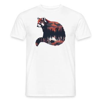 Panda roux Chat Ours Panda roux - T-shirt homme - blanc - Devant - AI Model Male 178 dark (178cm)
