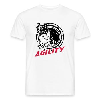 Border Collie / Australian Shepherd 595 Agility - Männer T-Shirt - Weiß - Vorne - AI Model Male 178 dark (178cm)