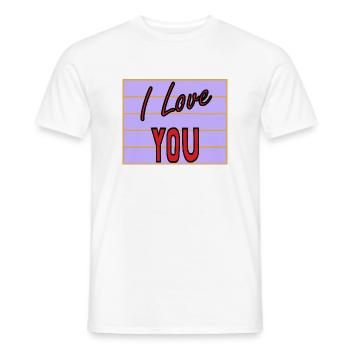 JUST MARRIED. EVJF. SAINT VALENTIN. COUPLE. LOVE - T-shirt homme - blanc - Devant - AI Model Male 178 dark (178cm)