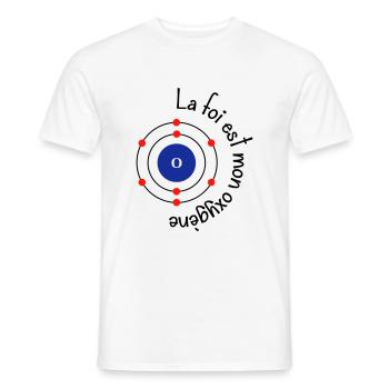 Foi oxygène - T-shirt homme - blanc - Devant - AI Model Male 178 dark (178cm)