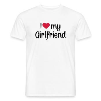 I love my girlfriend - T-shirt homme - blanc - Devant - AI Model Male 178 dark (178cm)