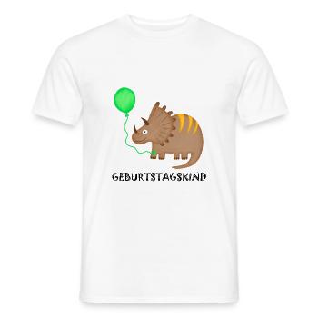 Birthday Boy Triceratops Dino Birthday - Men's T-Shirt - white - Front - AI Model Male 178 dark (178cm)