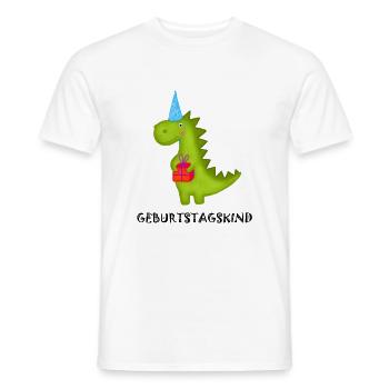 Birthday Boy Tyrannosaurus Rex Dino T-Rex Party - Men's T-Shirt - white - Front - AI Model Male 178 dark (178cm)