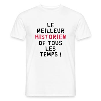 Histoire / Historien / Historienne / Ecole / Prof - T-shirt homme - blanc - Devant - AI Model Male 178 dark (178cm)
