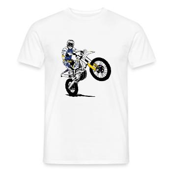 Enduro - off-road - motorcycle off-road sport - Men's T-Shirt - white - Front - AI Model Male 178 dark (178cm)