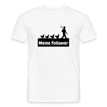 Meine Follower Bauer Landwirt Hühner schwarz - Männer T-Shirt - Weiß - Vorne - AI Model Male 178 dark (178cm)