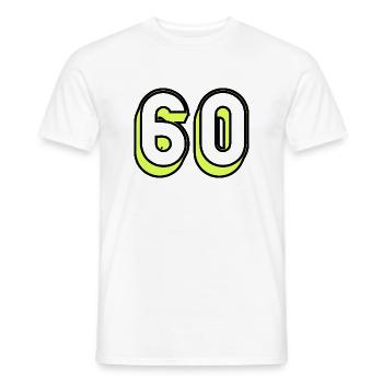 60. 60 YEARS. 60TH ANNIVERSARY. ANNIVERSARY 60 YEARS - Men's T-Shirt - white - Front - AI Model Male 178 dark (178cm)