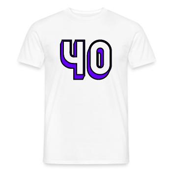 40. 40 YEARS. 40th ANNIVERSARY. BIRTHDAY 40 YEARS. - Men's T-Shirt - white - Front - AI Model Male 178 dark (178cm)
