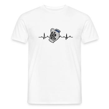 T-shirt de battement de coeur de Bembel | Hesse Francfort Ebbel - T-shirt homme - blanc - Devant - AI Model Male 178 dark (178cm)