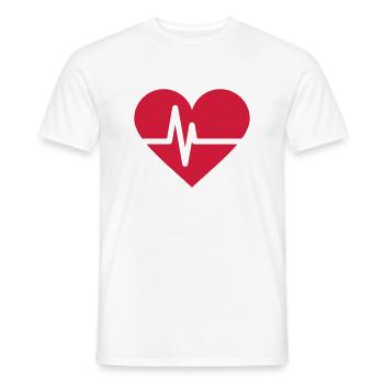 Heartbeat Herz Herzschlag - Men's T-Shirt - white - Front - AI Model Male 178 dark (178cm)
