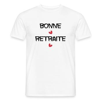 RETRAITE. RETRAITE. RETRAITEE. SENIOR. MAMIE. PAPY - T-shirt homme - blanc - Devant - AI Model Male 178 dark (178cm)
