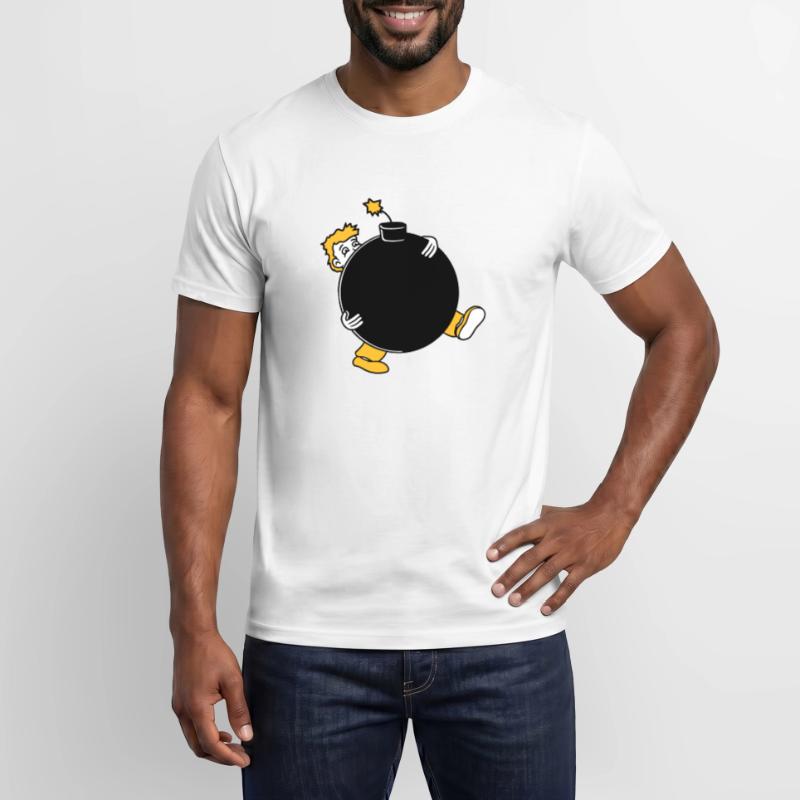 bomb explosion explode tnt dynamite dangerous Men's T-shirt