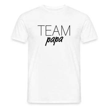 TEAM dad - father son father's day child - Men's T-Shirt - white - Front - AI Model Male 178 dark (178cm)