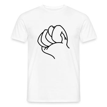 Faust mit Daumen - Männer T-Shirt - Weiß - Vorne - AI Model Male 178 dark (178cm)