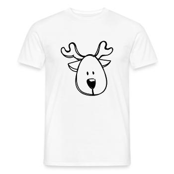 Rentier Zeichnung Weihnachten - Männer T-Shirt - Weiß - Vorne - AI Model Male 178 dark (178cm)