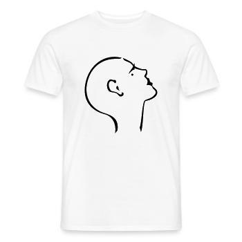 Weiblicher Glatzkopf / lady bold (1c) - Men's T-Shirt - white - Front - AI Model Male 178 dark (178cm)