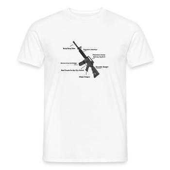 Anatomie einer Waffe - lustig - 2. Änderung - Männer T-Shirt - Weiß - Vorne - AI Model Male 178 dark (178cm)