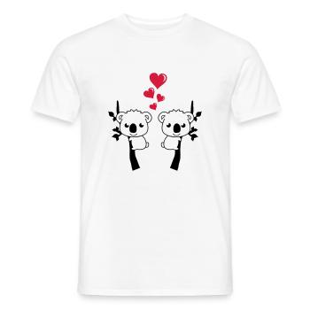 koalas_in_love_001 - Männer T-Shirt - Weiß - Vorne - AI Model Male 178 dark (178cm)