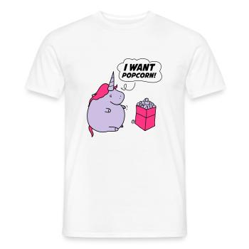 unicorn_want_popcorn_002 - T-shirt homme - blanc - Devant - AI Model Male 178 dark (178cm)