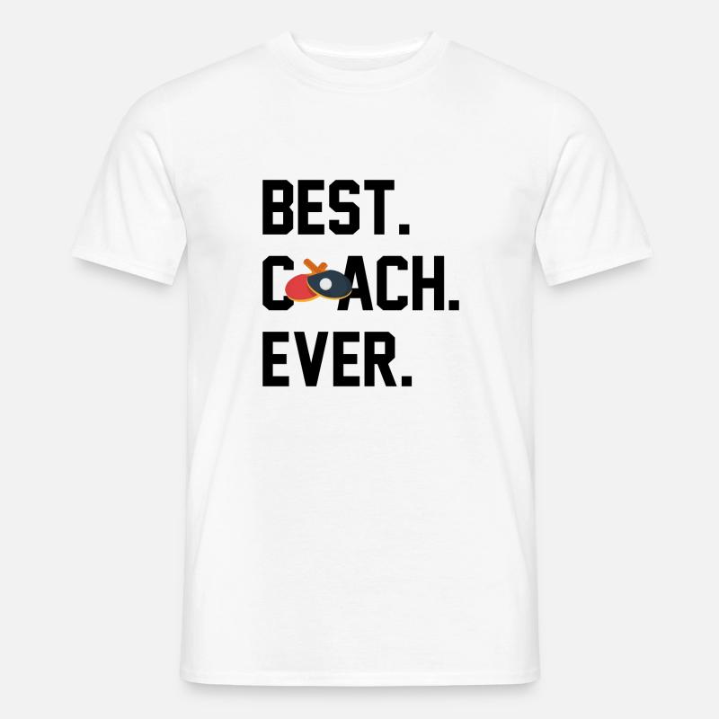 BESTER TRAINER PING PONG - Männer T-Shirt - Weiß