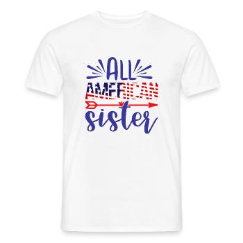 All American Sister - T-shirt homme - blanc - Devant - AI Model Male 178 dark (178cm)