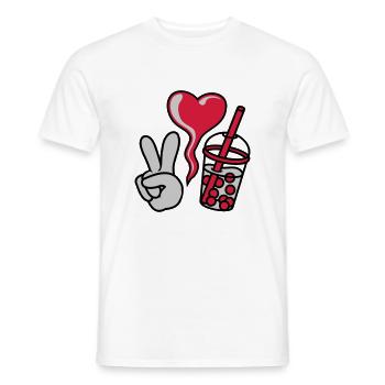 Peace Love Bubble Tea - Men's T-Shirt - white - Front - AI Model Male 178 dark (178cm)