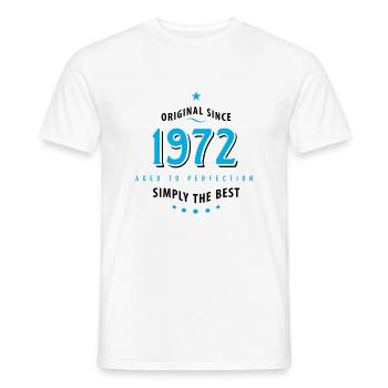 Original since 1972 birthday simply the best Star - Men's T-Shirt - white - Front - AI Model Male 178 dark (178cm)
