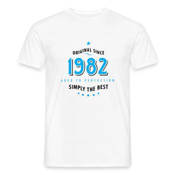Original since 1982 birthday simply the best Star - Men's T-Shirt - white - Front - AI Model Male 178 dark (178cm)