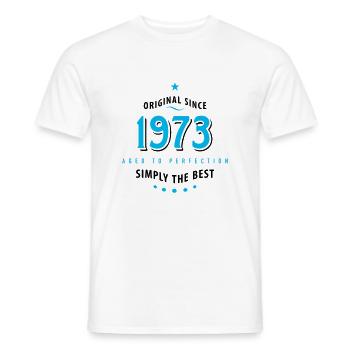 Original depuis 1973 anniversaire tout simplement la meilleure star - T-shirt homme - blanc - Devant - AI Model Male 178 dark (178cm)