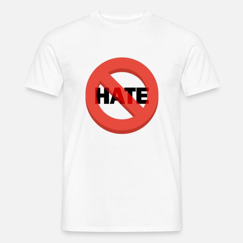 STOP HATE 04 - Männer T-Shirt - Weiß