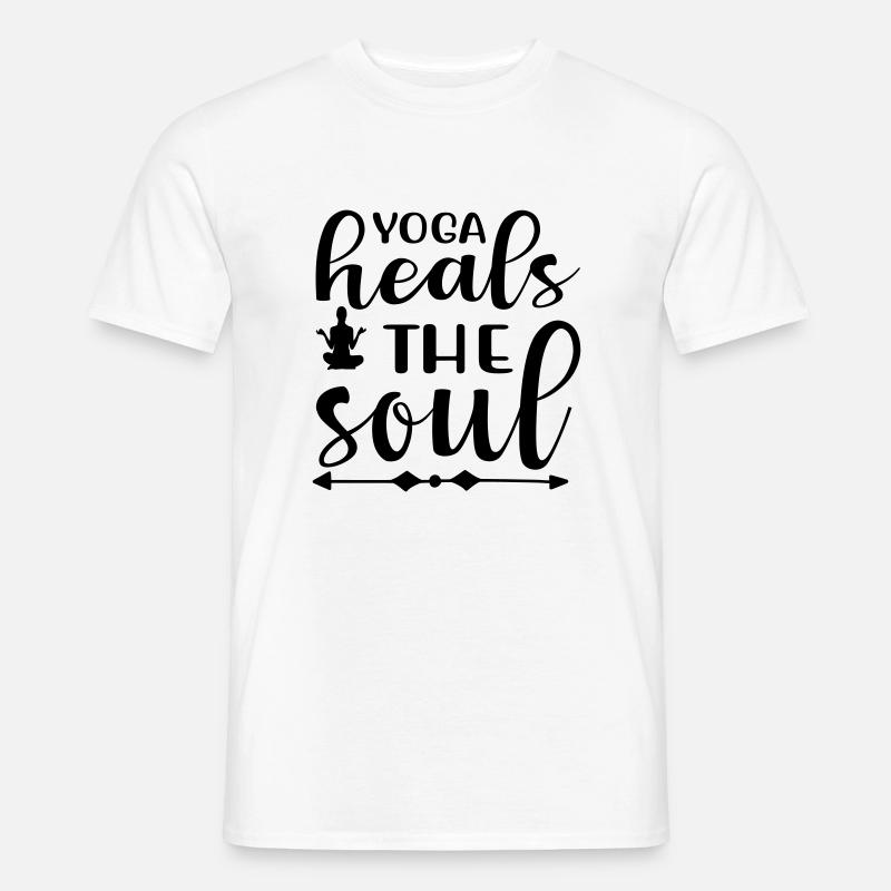 yoga heals - Männer T-Shirt - Weiß