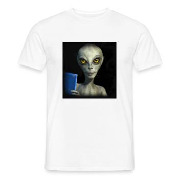 Alien Book - Men's T-Shirt - white - Front - AI Model Male 178 dark (178cm)
