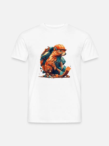 Ein Nagetier, das einen Bauhelm trägt und arbeitet - Männer T-Shirt - Weiß
