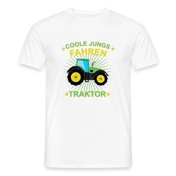 Coole Jungs fahren traktor - Männer T-Shirt - Weiß - Vorne - AI Model Male 178 dark (178cm)